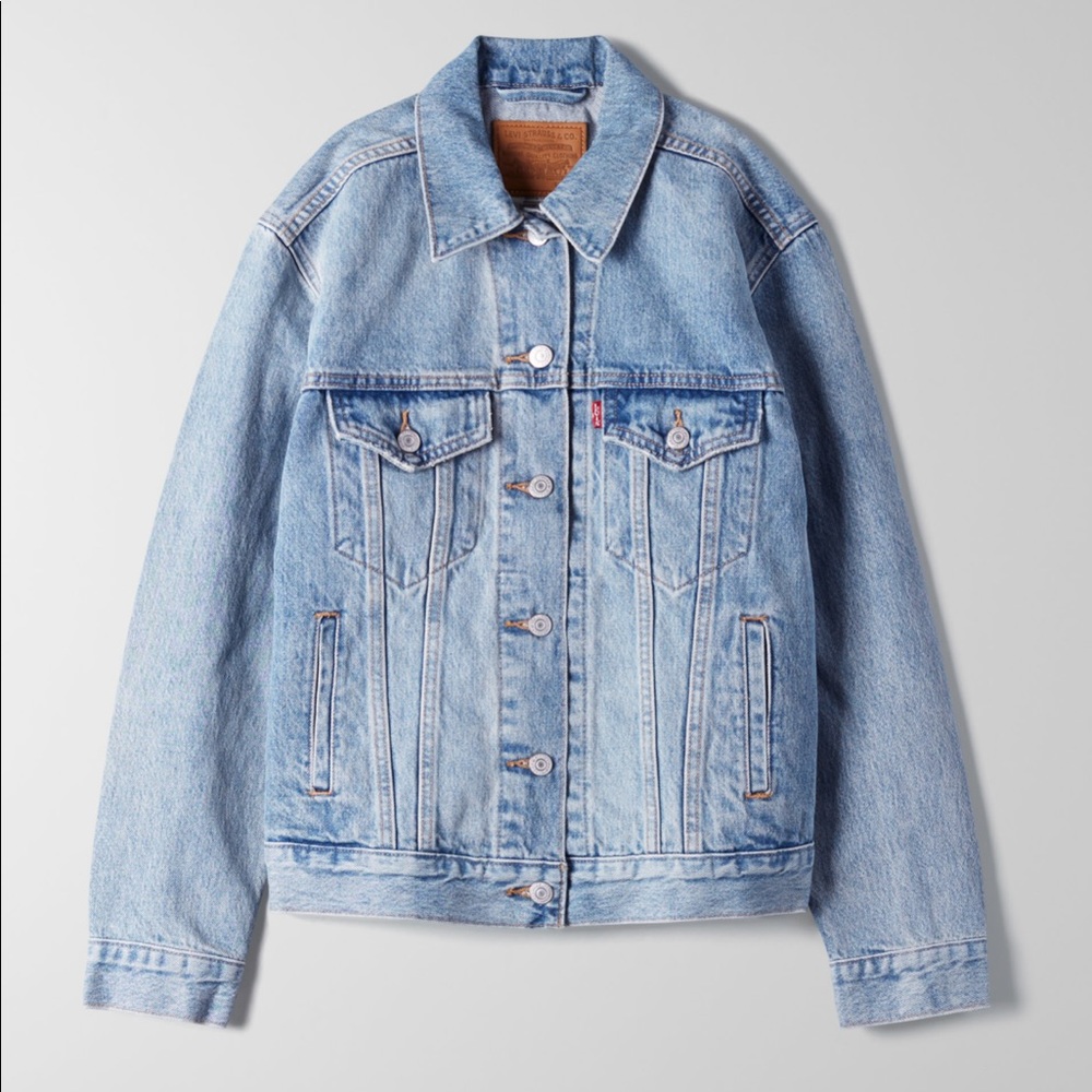 Premium Denim Ex-Boyfriend Trucker Jacket Light